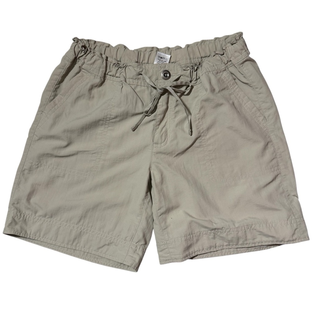 Patagonia Womens Sz 2 Hiking Shorts Upcountry Tan Khaki Elastic Drawstring